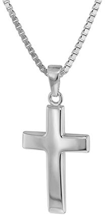 trendor Kreuz-Anhänger Weißgold 585 / 14K mit Silberkette 75440-42 42 cm