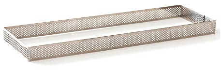 Decora 0064063 RECHTECKIGE PERFORIERTER Edelstahl BACKRAHMEN 10 X 29 X 3,5 H cm, 18/8 Stainless Steel, Silber