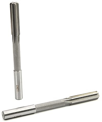 Utoolmart Schnellarbeitsstahl, H7, Bohrreibahle, 12 mm Durchmesser, gerader Schaft, Maschinen-Reibahle, Fräswerkzeug für Bohrmaschine, 2 Stück