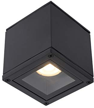 LUCIDE AVEN - Deckenstrahler Badezimmer - 1xGU10 - IP65 - Schwarz