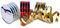 3er Set Polyband Curling Star 10mm x 24m pro Spule, Rot Gold Silber