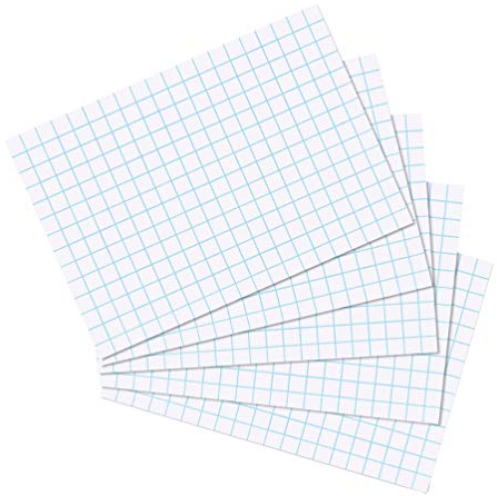 Herlitz Karteikarten eingeschweißt mit Aufreißfaden | Weiß | 4er Set DIN A6 kariert
