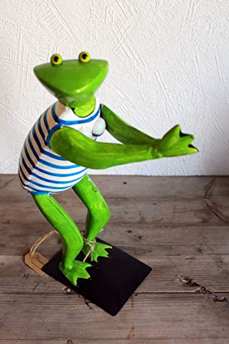 Gwenys Haus Schwimmfrosch Gartenfigur blau