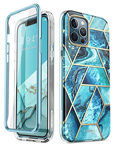 i-Blason Cosmo Series Case for iPhone 12 Pro Max 5G 6.7 Inch (2020 Release), Full-Body Stylish Protective Case with Built-in Screen Protector (Ocean)
