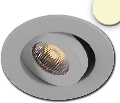 LED Einbauleuchte MiniAMP, 3W, 24V DC, warmweiß, drehbar und schwenkbar, dimmbar, Alu gebürstet