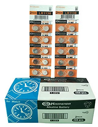 Koonenda AG10 1.5V Alkaline, 20 pcs of LR1130 Coin Batteries Equivalent LR1130 389 LR54 L1131 189 LR54/189/L1130 watches