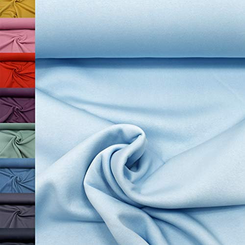 MAGAM-Stoffe Berlin dicker Sweat Stoff Uni innen angeraut und weich Meterware 50cm (10. Hellblau)