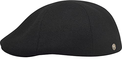 Sterkowski Rusty Schiebermütze | Wolle Flatcap Herren Winter | Newsboy Cap Gatsby Cap Schirmmütze Golfmütze Irische Mütze 58 cm Schwarz