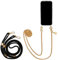 Jalouza Handykette, Kordel & Hülle Bundle kompatibel mit iPhone 13 Pro Max - Zopfkette in Gold und Kordel in Farbe Schwarz-Gold Plus Handyhülle zum umhängen