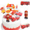 MEZHEN Feuerwehrmann Tortendeko Geburtstag Kuchen Deko Figuren Feuerwehrauto Cake Topper Happy Birthday Kindergeburtstag Deko Torte Geburtstagsdeko Kuchendeko Feuerwehrmann Geburtstagsparty