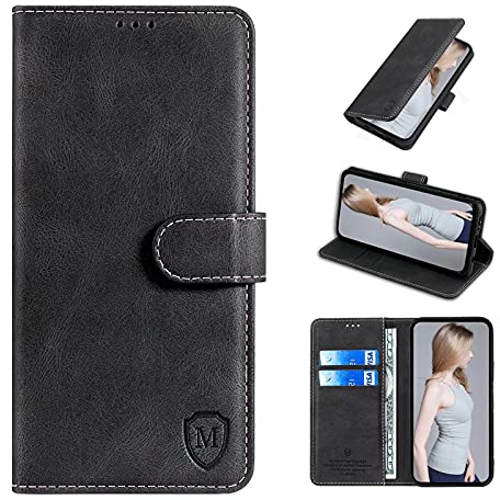 xinyunew Wallet Serie Handyhülle für ZTE Blade A31 Hülle Leder Flip Case Cover Schutzhülle für ZTE Blade A31 Tasche, Schwarz