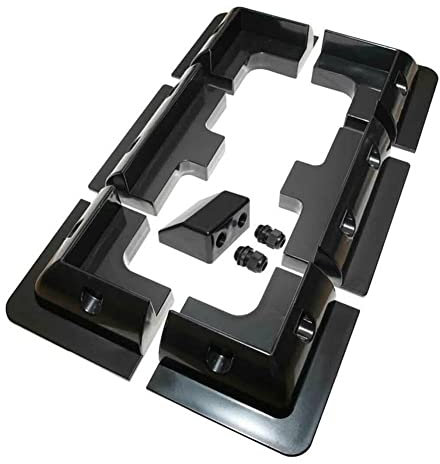 SPORTARC Lot de 7 supports de montage rectangulaires pour panneau - Blanc et noir - Avec kit réglable pour caravane, bateau et camping-cars