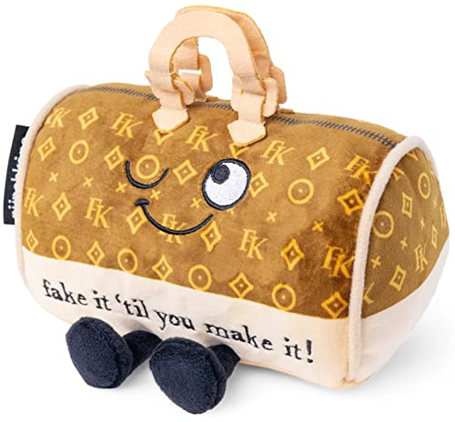 PUNCHKINS - Fake It Til You Make It Plüsch-Handtasche – lustiges weißes Elefanten-Gag-Geschenk für Freunde