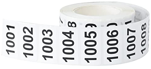DGBDPACK Consecutively Numbered Labels, 1.5 x 0.79 Inch Self-Adhesive Inventory Numbered Sticker (1001-2000)