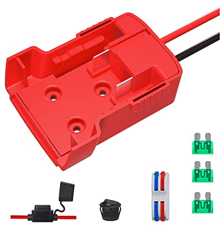 Power Wheels Adapter for Milwaukee,M18 18V Power Wheels Battery Conversion Kit 14AWG Wire with Fuse Holder and 3PCS 30Amp Fuses & Wire terminals for DIY, RC Toys and Robotics (1 pack)
