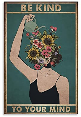 Rudd Poster, Motiv: Mental Be Kind To Your Mind, dekoratives Gemälde, Leinwand, Wandposter und Kunstdruck, moderne Familienschlafzimmer-Dekoration, Poster, 40 x 60 cm