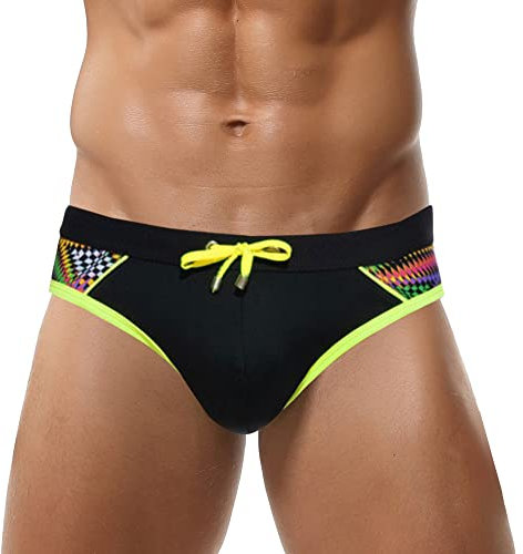 AIEOE Slip da Bagno Uomo Costume da Bagno Slip da Nuoto in Vita Bassa Costume da Bagno con Pad Rimovibile e Coulisse Costumi da Bagno per Mare Piscina Costumi da Asciugatura rapida,Colore-11,L