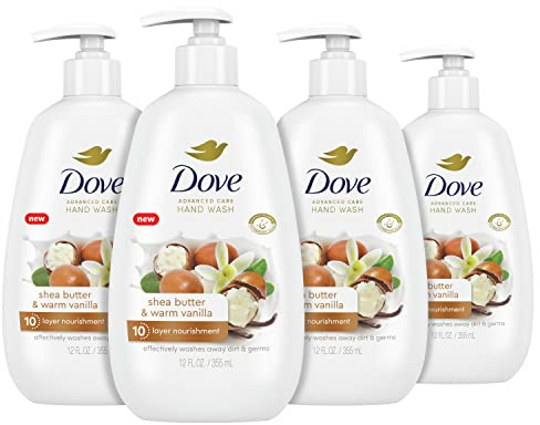 Dove Advanced Care Hand Wash Shea Butter & Warm Vanilla 4 Count 12 oz