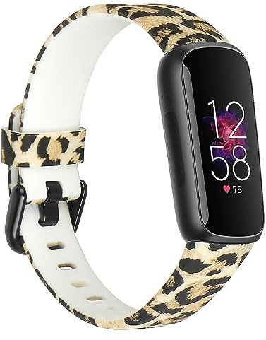 honecumi Armband Kompatibel mit Fitbit Inspire 3 Smart Watch Ersatz Armbänder für Damen Herren, Inspire 3 Silikon Strap Buntes Klassisch Verstellbares Sport Band Zubehör - Kleine,Leopardenmuster