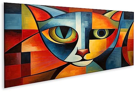 islandburner Bild auf Leinwand Abstrakte Katze Malerei Stil Pablo Picasso Haustiere Kunst Bilder Wandbilder Poster JBZJ-Pano