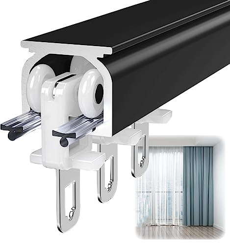 V3VOGUE Aluminium Vorhangschiene Schwerlast - Gardinen Schienensystem - Decken- Oder Wandmontage-Vorhangschienen, Schlafzimmer-Vorhangschienen, Schieben-gardinenstangen Für Fenster