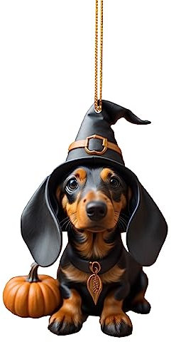 Halloween Deko Hund Auto hängender Baumanhänger Halloween Weihnachtsbaum Anhänger Heimdekoration Fenster Auto Ornament Rucksack Ornament Halloween Ornament Heimdekoration 1 Halloween (C, One Size)