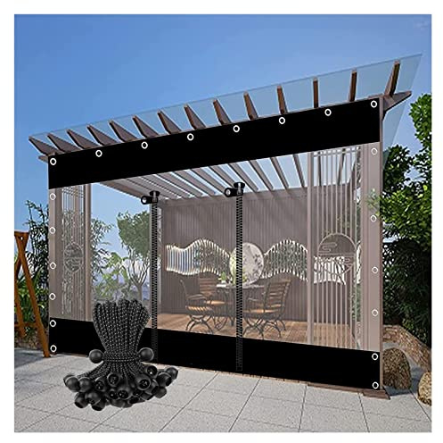 WZYJLyds Transparenter Wasserdichter Vorhang mit Rolltor 0,5mm PVC Plane mit Ösen Seitenverkleidung für Den Außenbereich, Pergola, Pavillon, Veranda