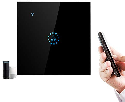 LANRU Interruttore caldaia Wi-Fi,Caldaia Wi-Fi Smart Switch tattile Comando vocale Compatibile con Home APP Telecomando Pianificazione Famiglia Condividi Riscaldatore di acqua Interruttore commutato a