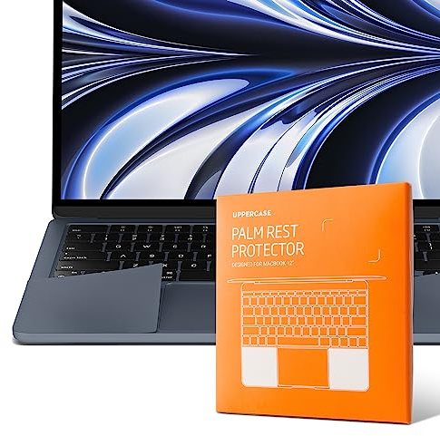 UPPERCASE GhostShield Premium Palm Rest Protector Skin Cover Set, Kratz- und Verschleißschutz, kompatibel mit MacBook Air 15 Zoll 2025 2024 2023 mit M4/M3/M2, A3241 A3114 A2941, Mitternacht