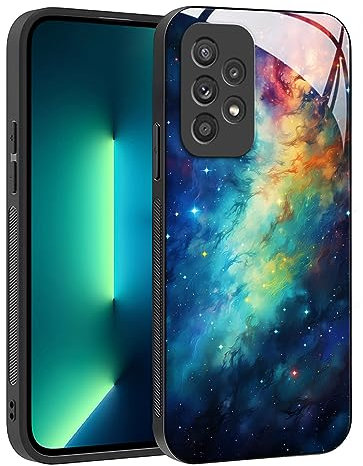 YUXING Cover per Samsung Galaxy A53 5G - Abstact Art Geometry Pattern Antigraffio Vetro Back Cover, Custodia Antiurto Antiscivolo Sottile (Starry Sky)