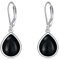 POPLYKE Sterling Silver Schwarzer Onyx Leverback Ohrringe für Frauen - Teardrop Design Schmuck Geschenk für Mädchen