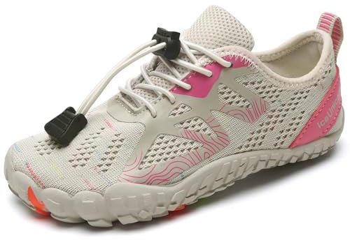 IceUnicorn Chaussure Aquatique Enfant Chaussures Pieds Nus Enfant Garçons Fille Minimalistes Respirantes de Trail Barefoot Shoes(Beige,32EU)