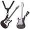 U7 Mann Akustische Gitarre Musik Anhänger Halskette Schwarzkette Plektron Anhänger Plektrum Halskette Pendant Necklace Mens Hip Hop E-Gitarre Kettenanhänger Modeschmuck für Vater Bruder