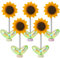 Tomorotec 5pcs Sonnenblumen Wackelfigur Auto Deko für Autos und vielseitige Verwendung zu Hause oder im Büro, Bezaubernde Figuren aus PVC-Harz für Stimmungsaufhellung und Alltagsfreude