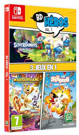 Pack Comics Heros Vol.1: Die Schlümpfe Mission Malfeuille Sisters 1 Marsupilami Nintendo Switch-Spiel