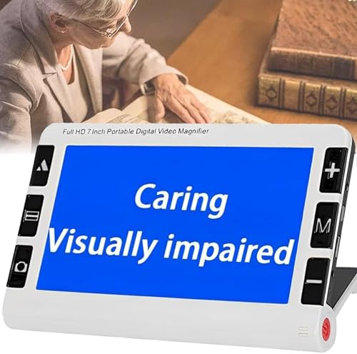 ZGYOZMNG Loupe numérique portative, Aide à la Lecture électronique, Gadgets pour Personnes aveugles, loupe vidéo Basse Vision Zoom 2x-32x, avec 19 Modes de Couleur pour malvoyants