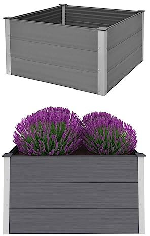 Gartenhochbeete Pflanzgefäße für den AußenbereichGarten-Hochbeet WPC 100 x 100 x 54 cm GrauGeeignet für die Gartenterrasse