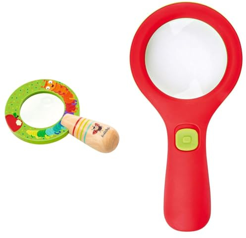 moses. Krabbelkäfer Große Handlupe, praktische Outdoor Lupe & Krabbelkäfer Lichtlupe | Lupe mit Licht für Kinder ab 3 Jahren | Mit 3 LEDs