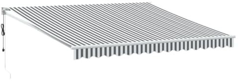 vidaXL Markise Einziehbar, Gelenkarmmarkise Wandmontage, Sonnenmarkise für Garten Terrasse, Balkonmarkise, Anthrazit Weiß Stoff Aluminium