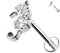 AWAKEN Titan-Labret-Piercing in Form eines Seepferdchens mit Kristallen und mit Innengewinde PWC-179 Silber mit Transparent