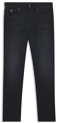 BOSS Herren H-Delaware Delaware Schwarze Slim-Fit Jeans aus besonders softem italienischem Denim Anthrazit 36/34