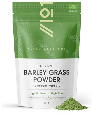 Organic Barley Grass Powder 500g - Rich in Amino Acids - Resealable and Recyclable Pouch - By Alpha01