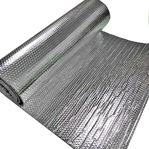 Isolierfolie Dämmfolie Luftpolsterfolie zur Isolierung von Heizkörpern, doppelte Aluminium-Isolierfolie, reflektierende Dampfsperre, Wärmedämmschild für Dachboden, Boden, Wand, Wohnmobil, Camper Van