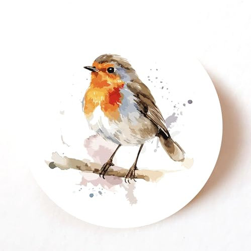 stika.co 24 Stück 72 240 Stück Rotkehlchen Aquarell Weihnachtsaufkleber - Festliche Vogel Papieretiketten für Karten, Geschenkanhänger & Urlaub Basteln (24)