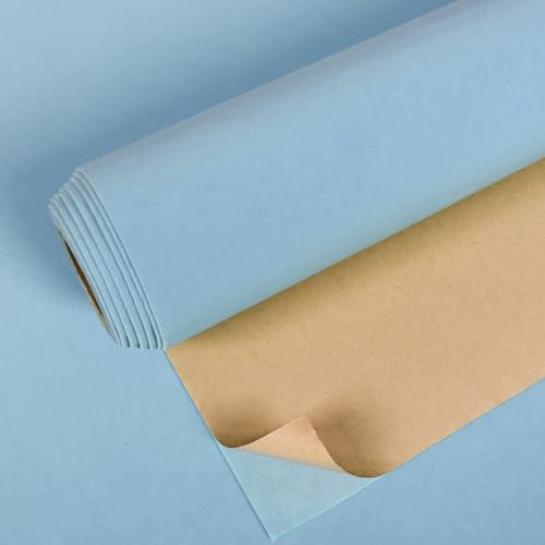 VEELIKE Light Blue Felt Drawer Liner Blue Velvet Wallpaper Self Adhesive Velvet Flocking Fabric Wallpaper for Bedroom Furniture Vinyl Wrap for Jewelry Box Thick Lining Paper for Drawer 40cm×300cm