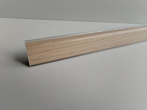 Generico Alzatina per Top Cucina in PVC, con la seguente Misura= 140 cm Compresa di 1 Angolo Interno, 1 Angolo Esterno, 1 Tappo SX, 1 Tappo DX. (Diversi Colori). (Rovere Sbiancato, cm 140)