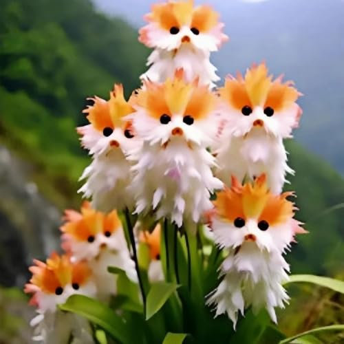 300pcs Katzenorchideen Samen Mehrjährige Blumensamen, gentechnikfreie Samen für Balkone, Töpfe, Gärten (A)