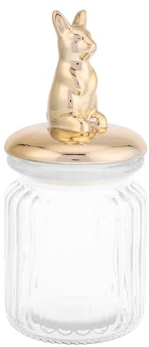 Ciieeo Kaninchen Glasgefäß Bauernhaus Keksglas Häschen Glasgefäß Küchen Vorratsgläser Dekoratives Keksglas Feiertags Keksglas Valentinstag Versiegeltes Glas Süßigkeitenglas