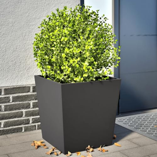2er-Set Hochbeet Metall Pflanzenbeet für Garten, Gemüsebeet Pflanzbeet Gartenbeet Pflanzkasten Blumenkasten Blumenbeet, Schwarz 50x50x50 cm Stahl