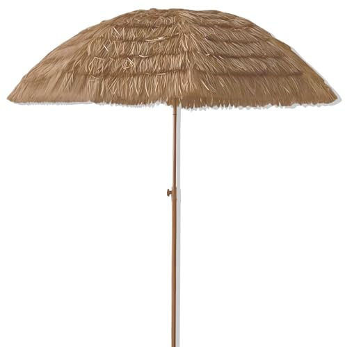 Parasols de Terrasse en Paille de de Style Hawaïen 200cm 240cm avec Fonction Parasol de Jardin Protection Solaire for Plage Piscine(240cm/8ft)